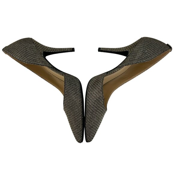 Michael Kors Metallic D'Orsay Heels Size 10M Knit Textile Sparkle 8762 Shoes - Picture 11 of 11